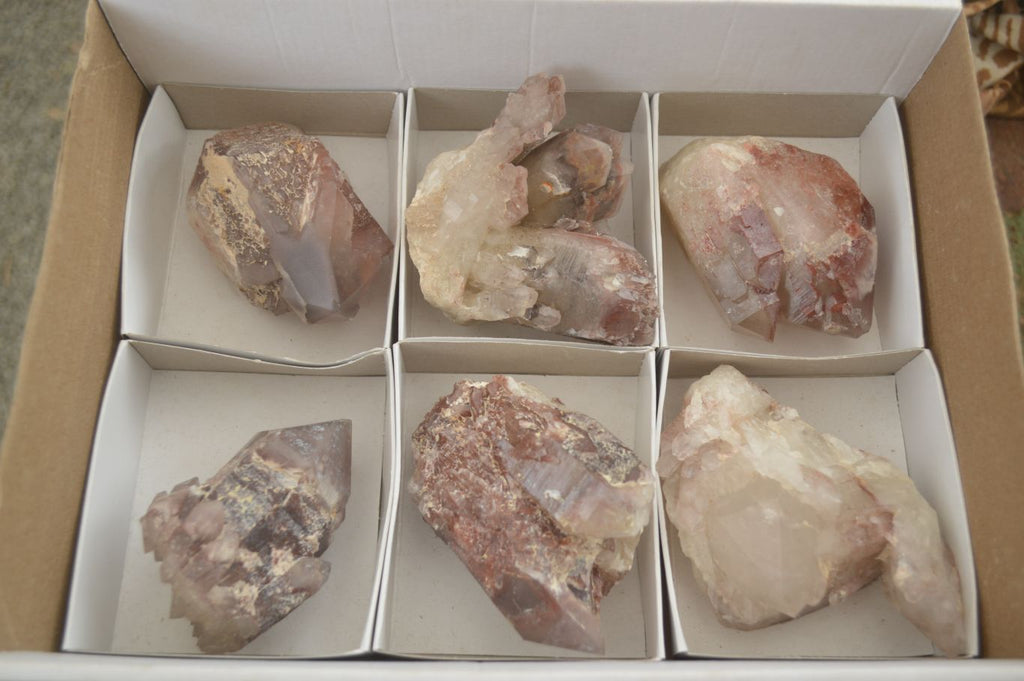Natural Red Hematoid Quartz Clusters x 6 From Karoi, Zimbabwe - Toprock Gemstones and Minerals 
