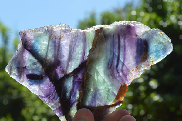 Polished Semi Translucent Watermelon Fluorite Slices (Small to Large) x 2 From Uis, Namibia - TopRock