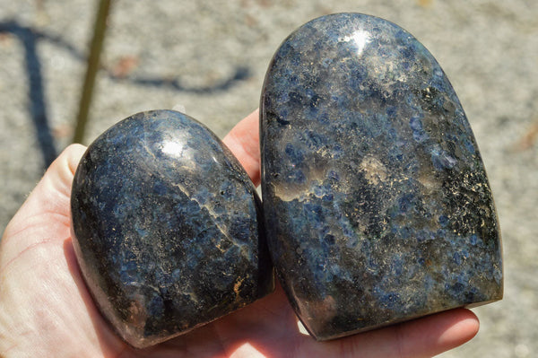 Polished Rare Iolite / Water Sapphire Standing Free Forms  x 3 From Madagascar - TopRock