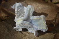 Natural Etched Blue Chalcedony Specimens  x 3 From Nsanje, Malawi - Toprock Gemstones and Minerals 