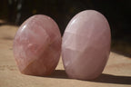 Polished Gemmy Pink Rose Quartz Standing Free Forms x 3 From Madagascar - Toprock Gemstones and Minerals 