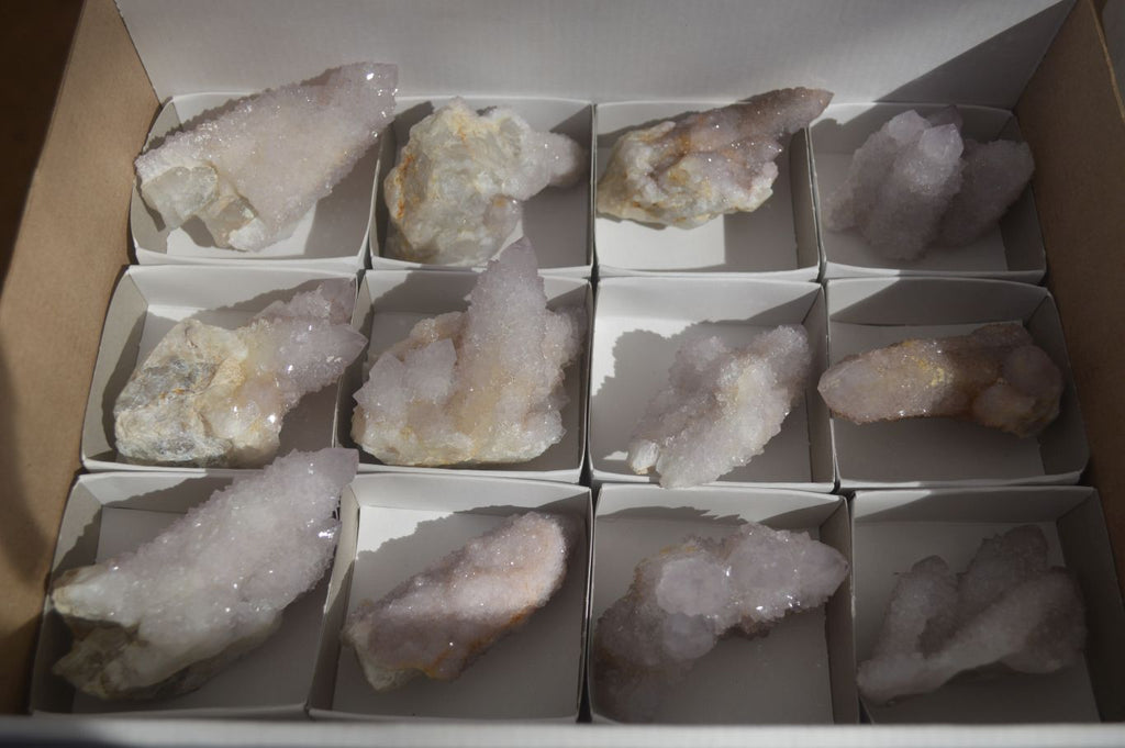 Natural Pale Lilac Spirit Quartz Crystals x 12 From Boekenhouthoek, South Africa - Toprock Gemstones and Minerals 