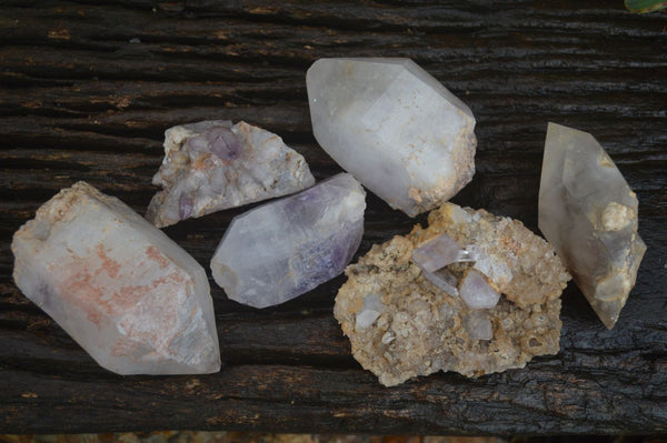 Natural Mixed Brandberg Quartz Specimens  x 6 From Namibia - Toprock Gemstones and Minerals 