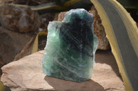 Polished Watermelon Fluorite Standing Free Form  x 1 From Uis, Namibia - Toprock Gemstones and Minerals 