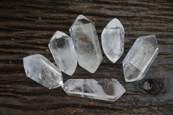 Polished Double Terminated Clear Quartz Crystals x 6 From Madagascar - TopRock