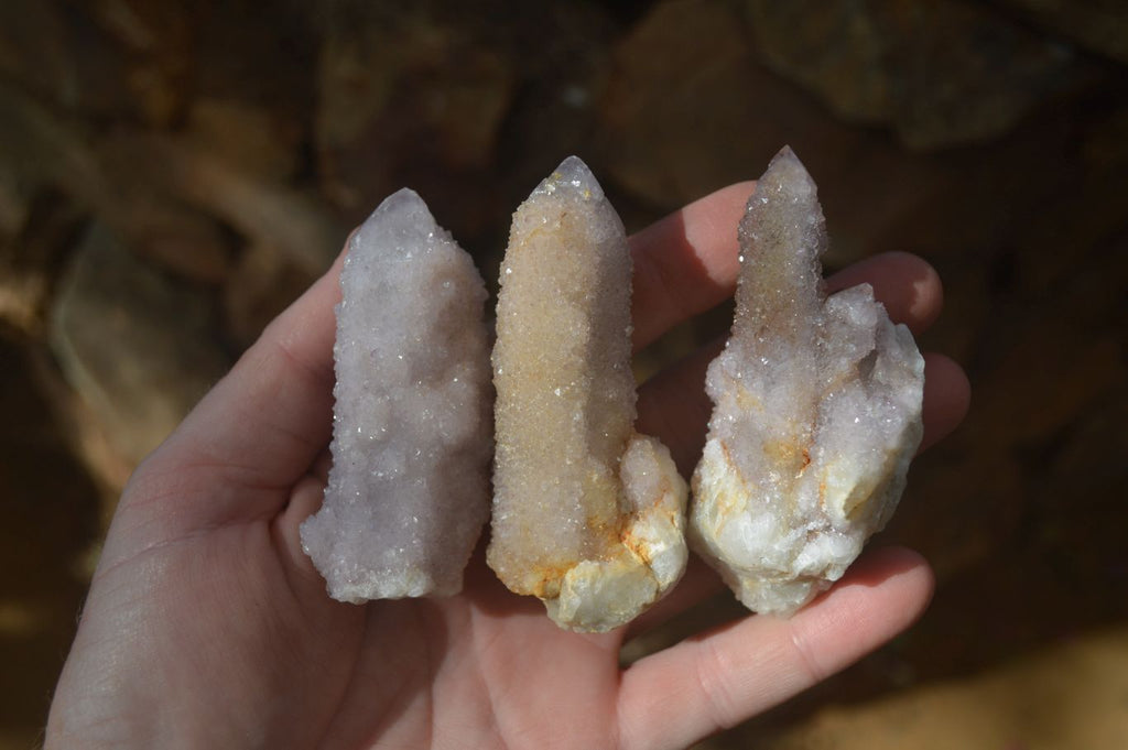 Natural Pale Lilac Spirit Quartz Crystals x 12 From Boekenhouthoek, South Africa - Toprock Gemstones and Minerals 