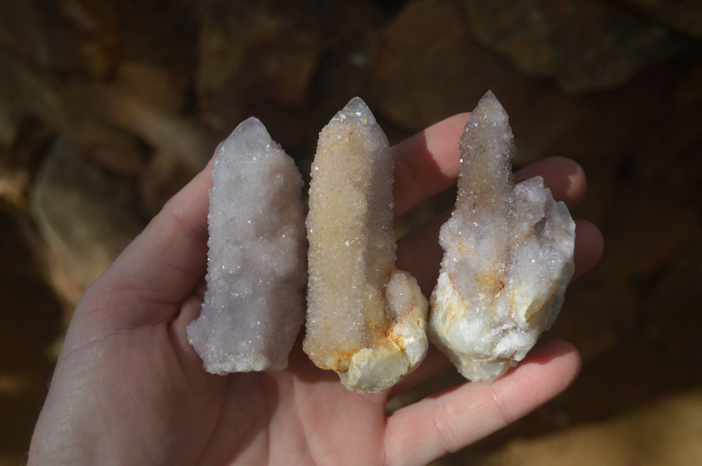 Natural Pale Lilac Spirit Quartz Crystals x 12 From Boekenhouthoek, South Africa - Toprock Gemstones and Minerals 