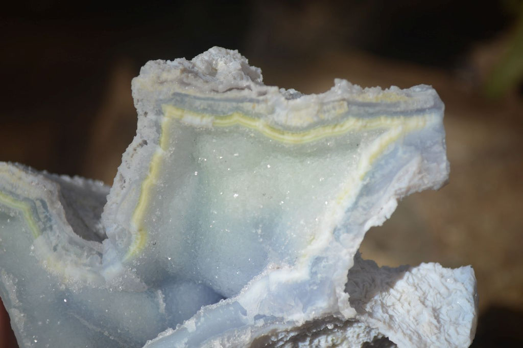 Natural Etched Blue Chalcedony Specimens  x 3 From Nsanje, Malawi - Toprock Gemstones and Minerals 