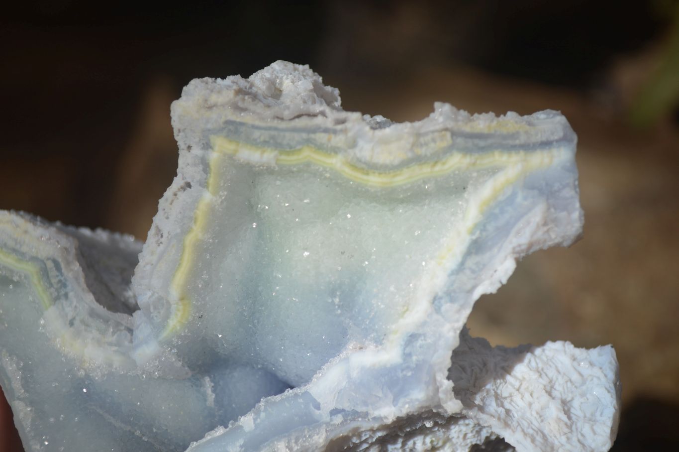 Natural Etched Blue Chalcedony Specimens  x 3 From Nsanje, Malawi - Toprock Gemstones and Minerals 
