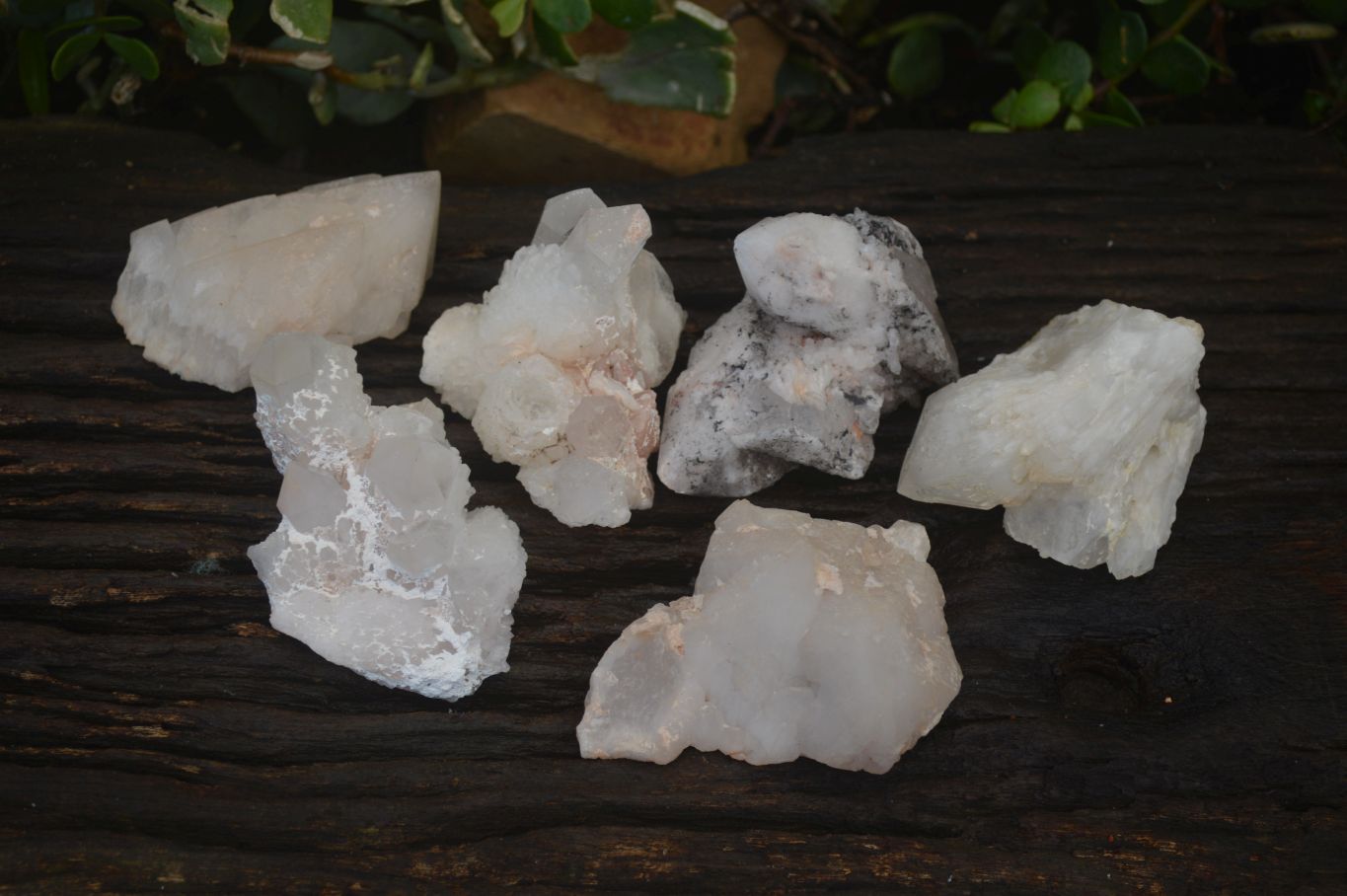 Natural Cathedral Window Quartz Crystals  x 6 From Madagascar - Toprock Gemstones and Minerals 
