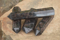 Polished Rare Sparkling Blue Iolite / Water Sapphire Points x 4 From Madagascar - TopRock