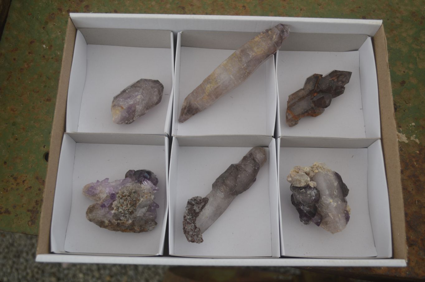 Natural Large Smokey Amethyst / Window Amethyst Crystals  x 6 From Chiredzi, Zimbabwe - Toprock Gemstones and Minerals 