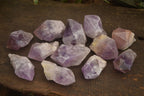 Natural Single Jacaranda Amethyst Crystals x 12 From Zambia - Toprock Gemstones and Minerals 
