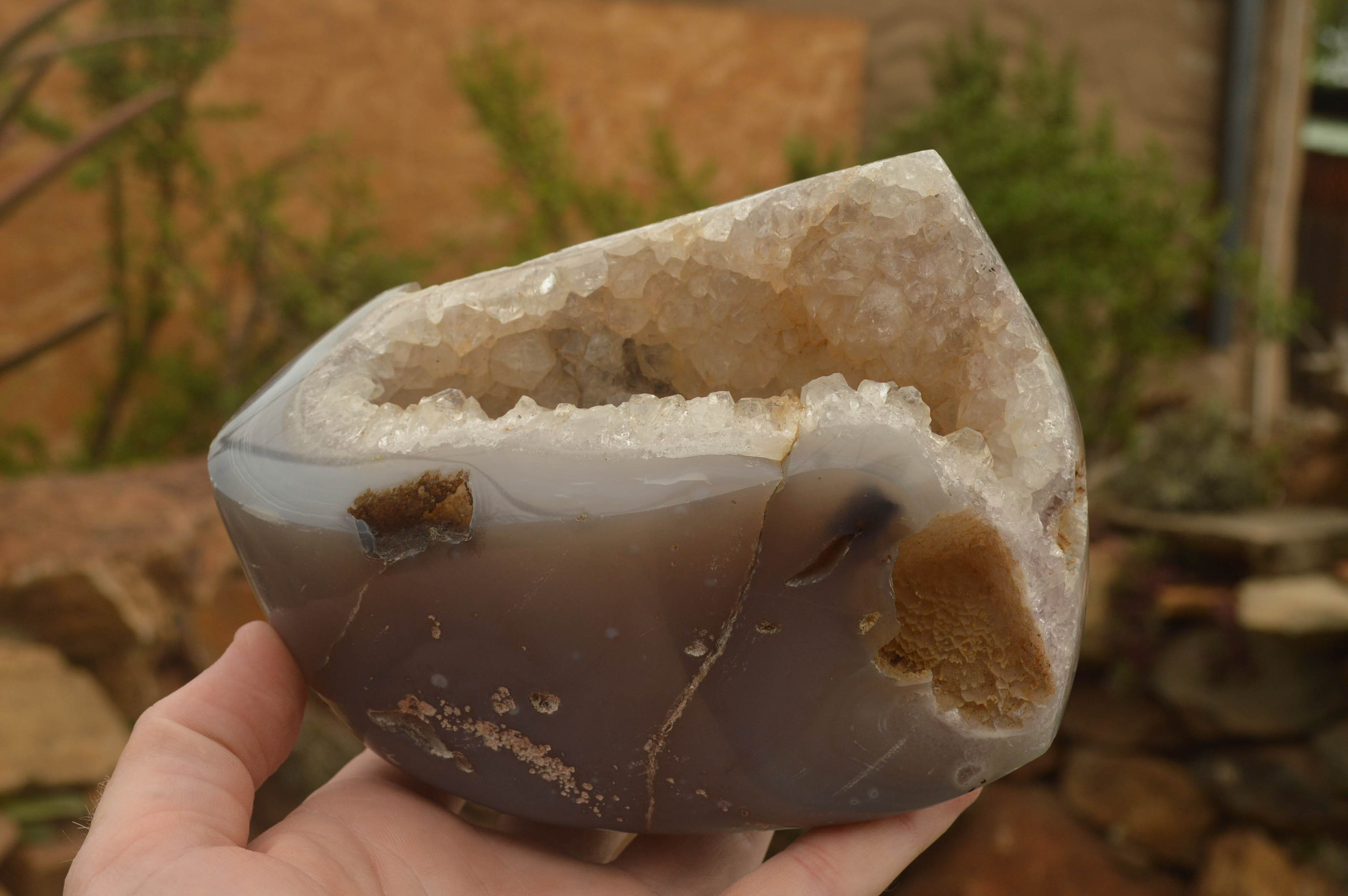Polished Stunning Crystal Agate Geodes  x 3 From Maintirano, Madagascar - TopRock