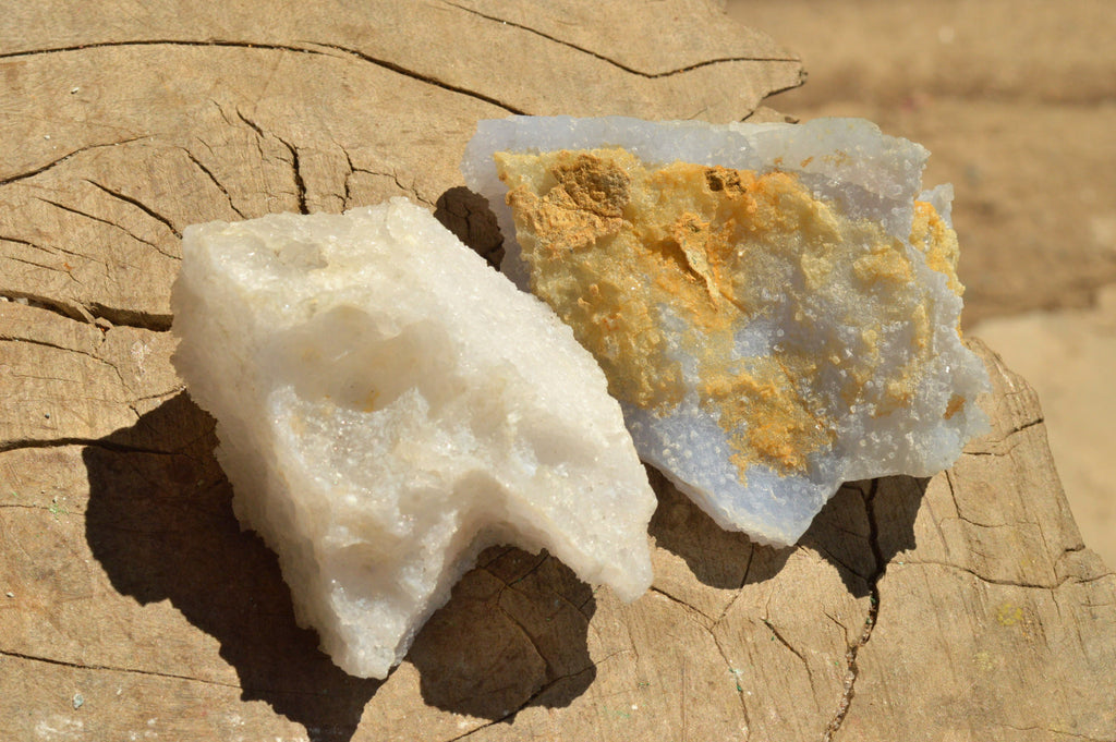 Natural Etched Blue Chalcedony Agate Specimens  x 7 From Nsanje, Malawi - TopRock