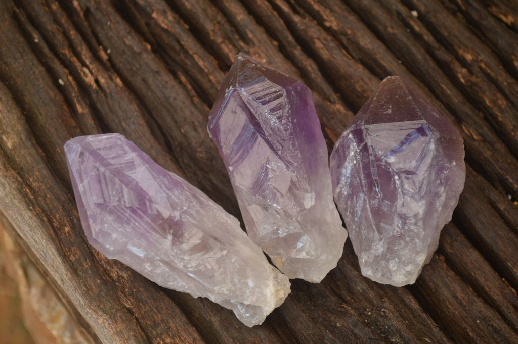 Natural Single Jacaranda Amethyst Crystals x 12 From Zambia - Toprock Gemstones and Minerals 