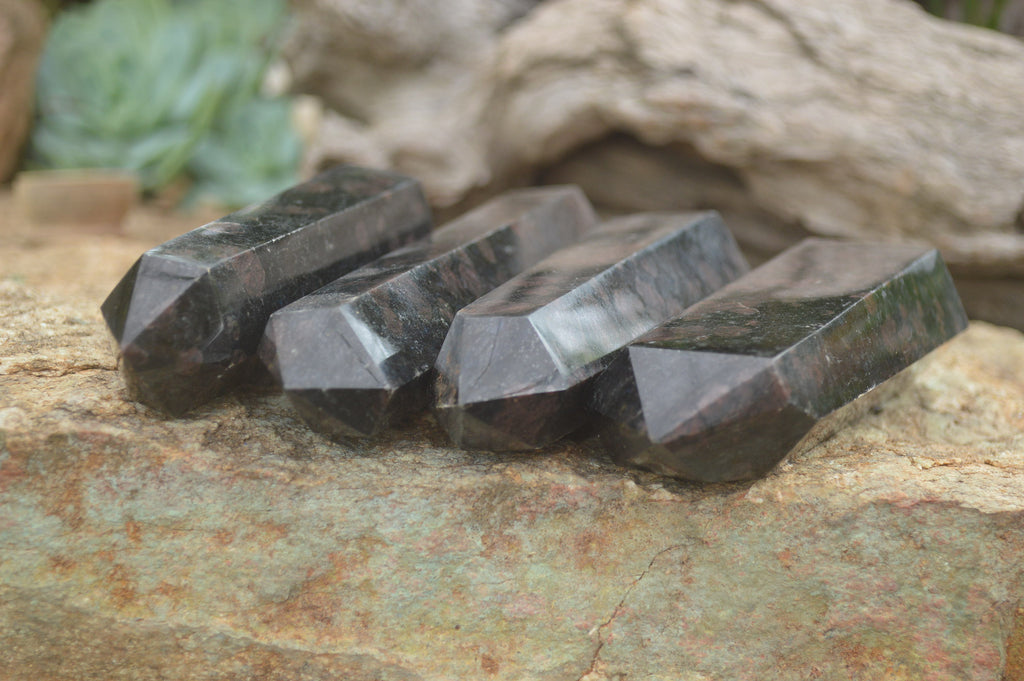 Polished Rare Sparkling Blue Iolite / Water Sapphire Points x 4 From Madagascar - TopRock