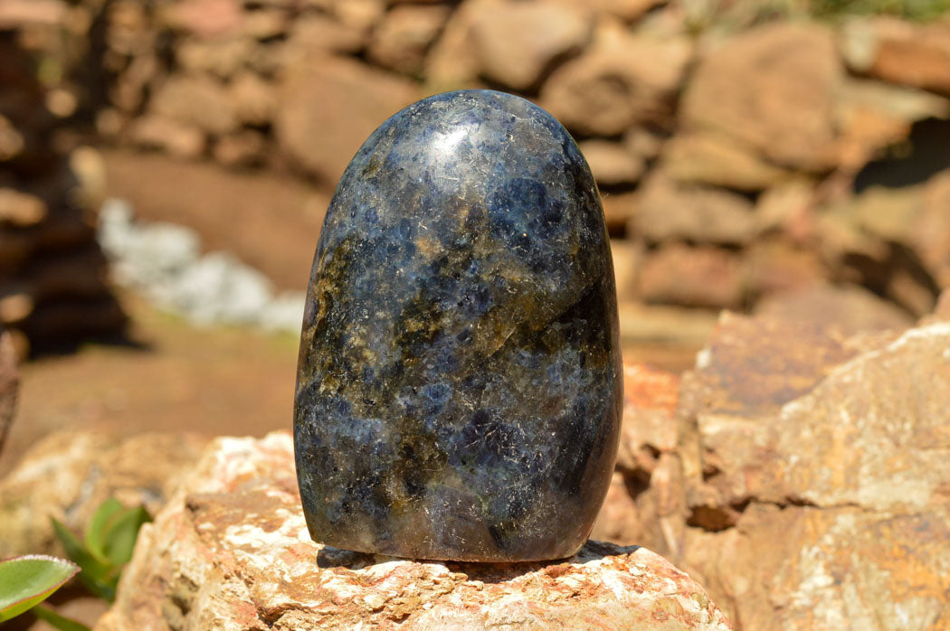 Polished Rare Iolite / Water Sapphire Standing Free Forms  x 3 From Madagascar - TopRock