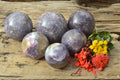 Polished Small Purple Lepidolite Spheres (Rubellite Inclusions on some) x 6 From Madagascar - TopRock