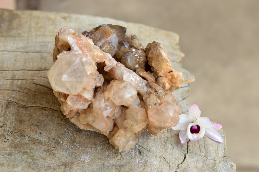 Natural Smokey Phantom Quartz Clusters x 2 From Luena, Congo - TopRock