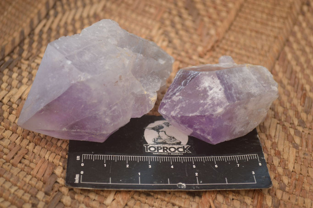 Natural Single Jacaranda Amethyst Crystals x 12 From Zambia - Toprock Gemstones and Minerals 