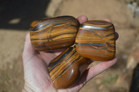 Polished Golden Tigers Eye Free Forms x 6 From Prieska, South Africa