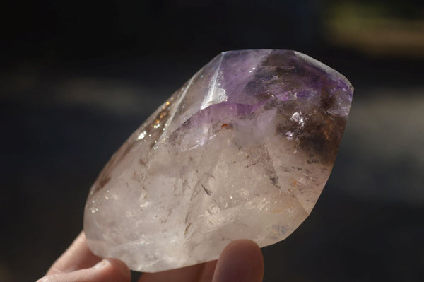 Polished Smokey Window Amethyst Points x 3 From Madagascar - Toprock Gemstones and Minerals 