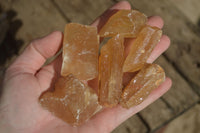 Natural Honey Aragonite Etched & Cobbed Pieces  x 35 From Namibia - Toprock Gemstones and Minerals 