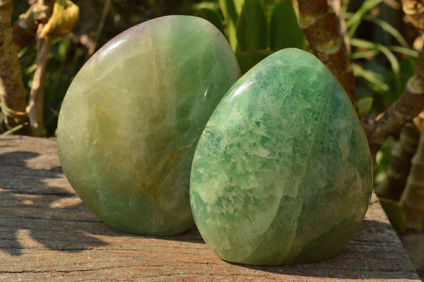 Polished Emerald Green Fluorite Standing Free Forms  x 2 From Madagascar - TopRock