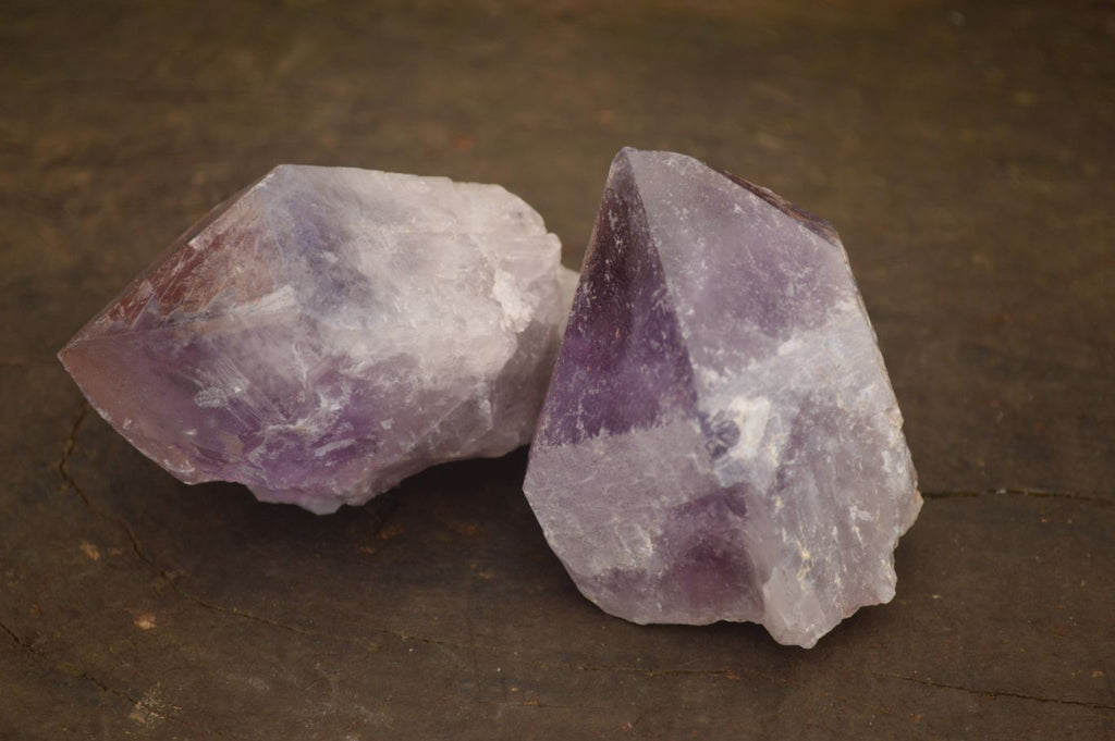 Natural Single Jacaranda Amethyst Crystals x 12 From Zambia - Toprock Gemstones and Minerals 