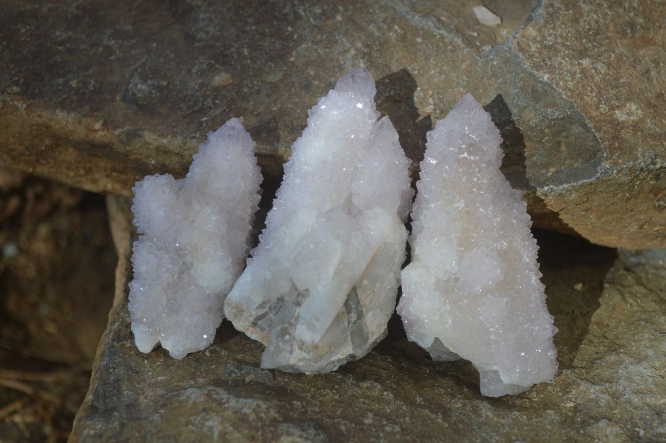 Natural Pale Lilac Spirit Quartz Crystals x 12 From Boekenhouthoek, South Africa - Toprock Gemstones and Minerals 