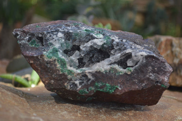 Natural Drusy Quartz Coated Malachite In Red Dolomite Specimen  x 1 From Likasi, Congo - Toprock Gemstones and Minerals 