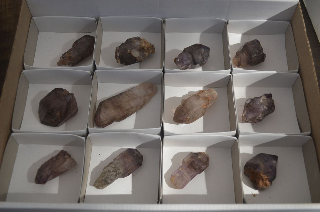 Natural Window Amethyst Crystals  x 12 From Chiredzi, Zimbabwe - Toprock Gemstones and Minerals 