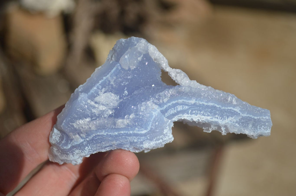 Natural Etched Blue Chalcedony Specimens  x 6 From Nsanje, Malawi - Toprock Gemstones and Minerals 