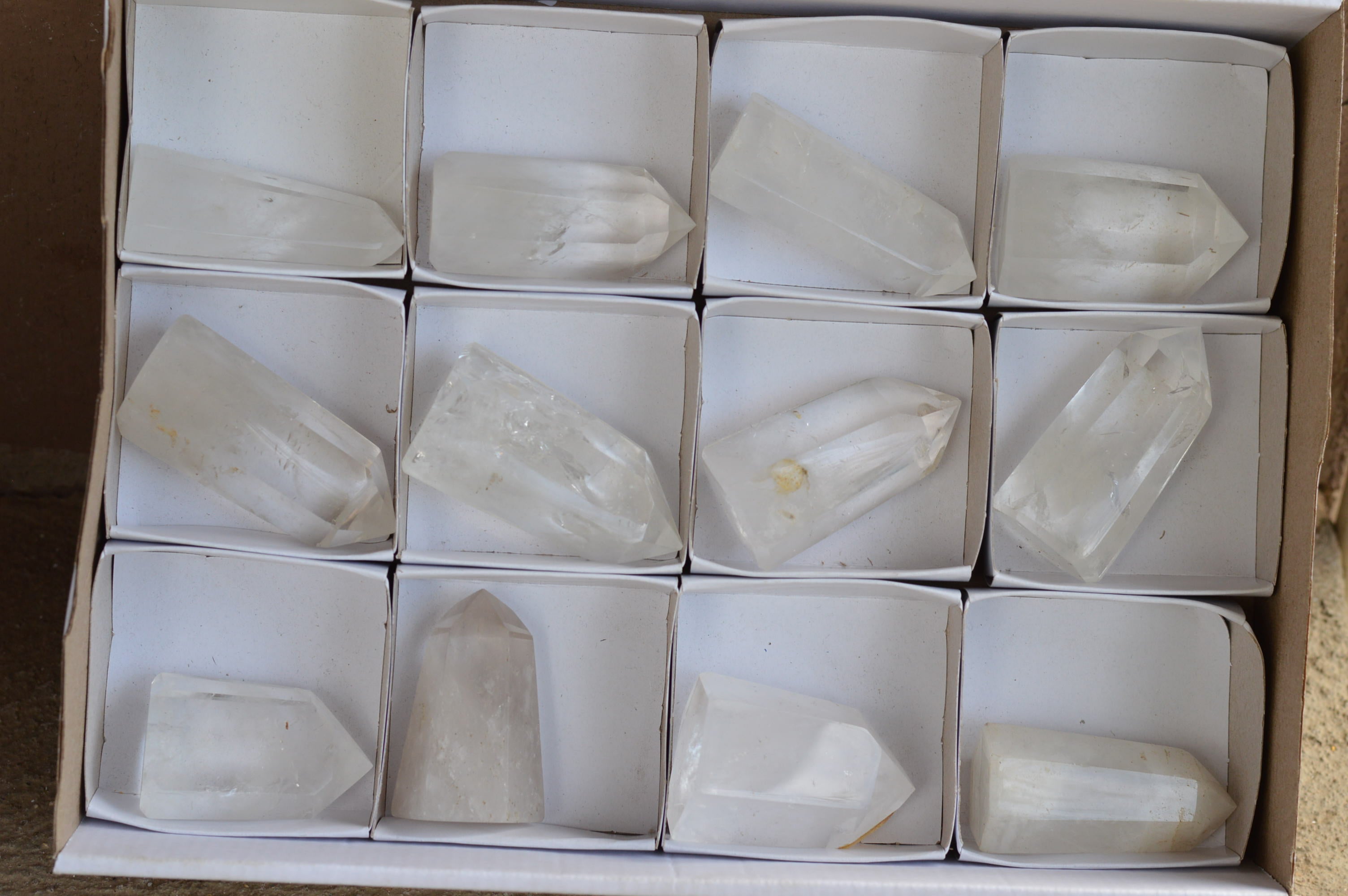 Polished Stunning Semi Optic Quartz Points  x 12 From Madagascar - TopRock