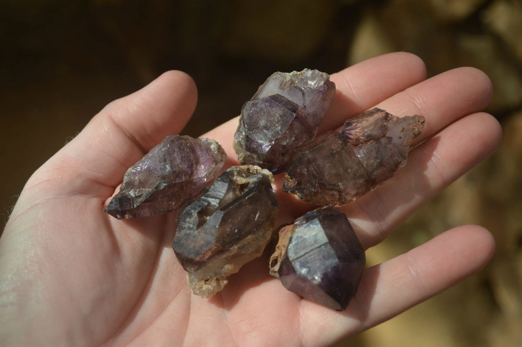 Natural Window Amethyst Crystals  x 12 From Chiredzi, Zimbabwe - Toprock Gemstones and Minerals 