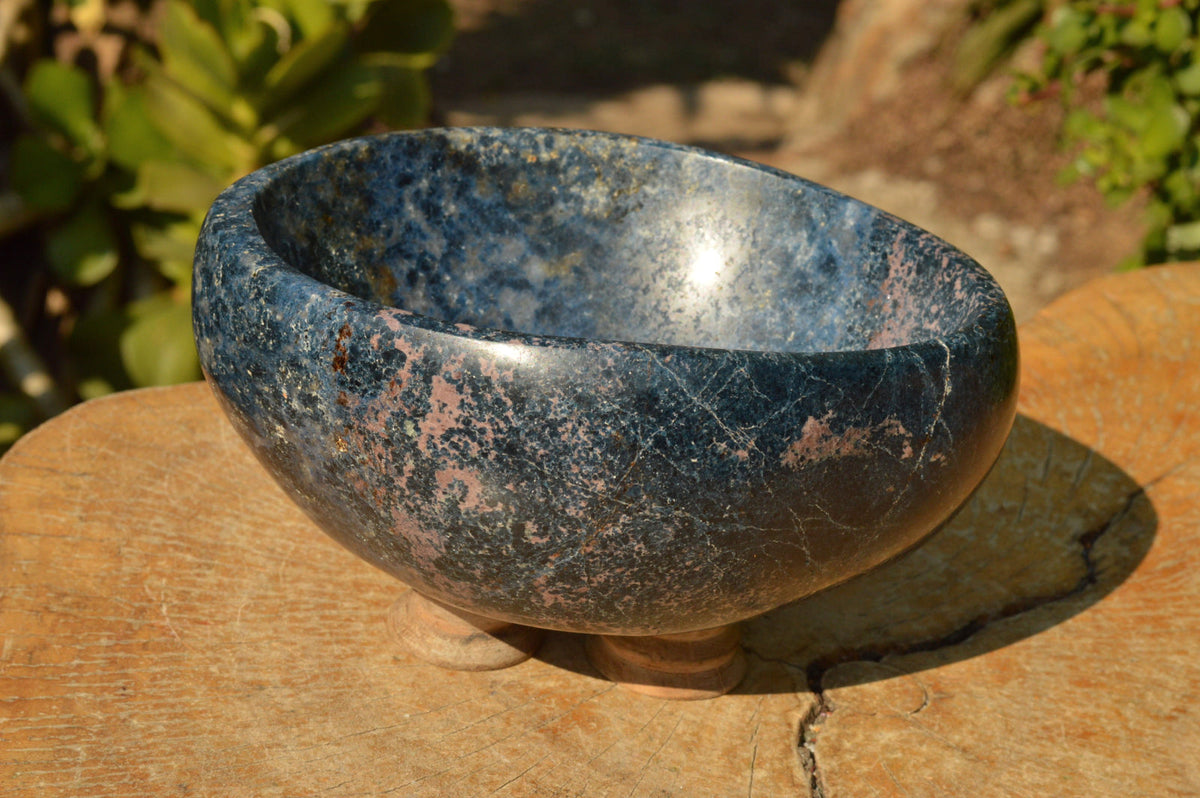 Polished Rare Blue Dumortierite Bowl With Golden Biotite Mica x 1 From Madagascar - TopRock