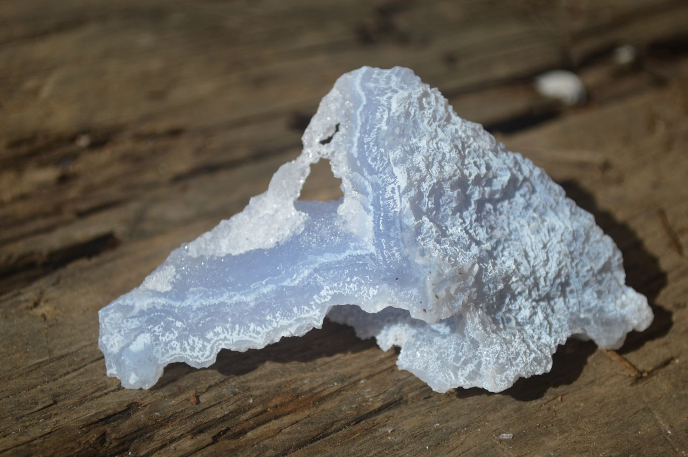 Natural Etched Blue Chalcedony Specimens  x 6 From Nsanje, Malawi - Toprock Gemstones and Minerals 