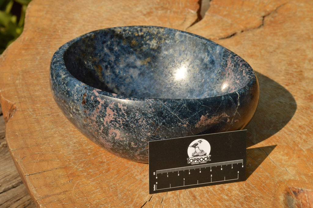 Polished Rare Blue Dumortierite Bowl With Golden Biotite Mica x 1 From Madagascar - TopRock