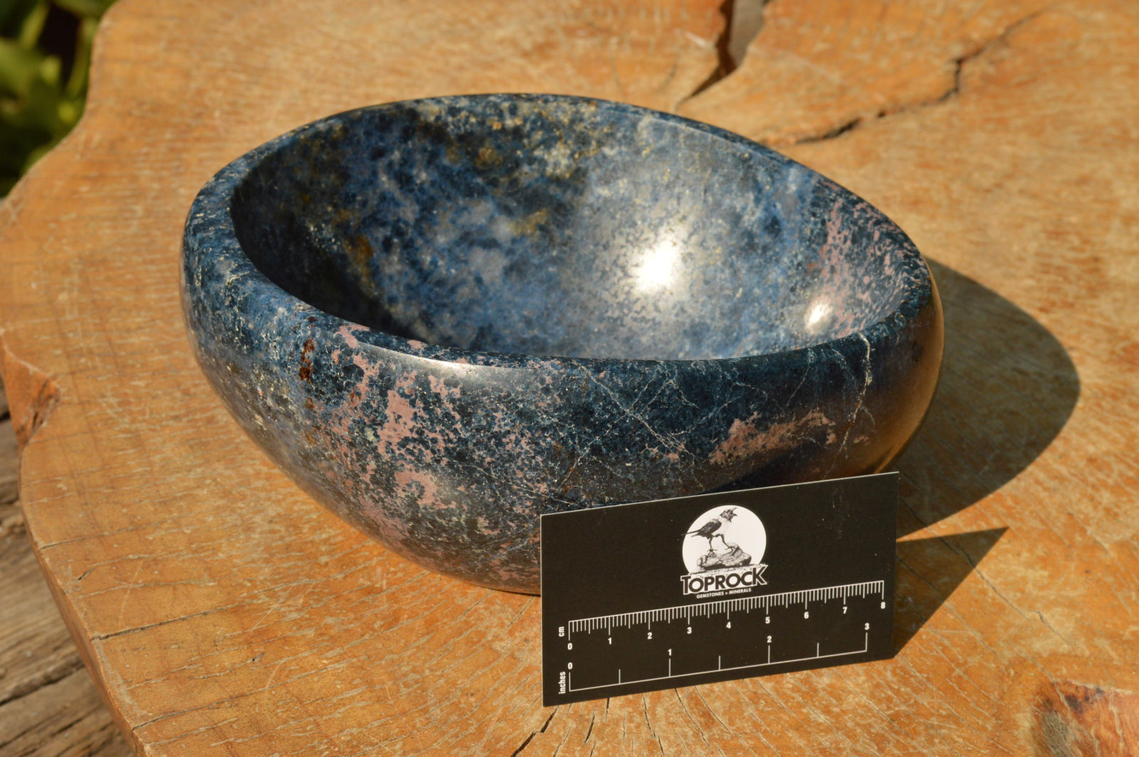 Polished Rare Blue Dumortierite Bowl With Golden Biotite Mica x 1 From Madagascar - TopRock