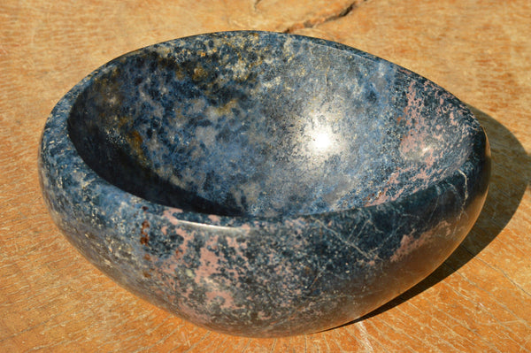 Polished Rare Blue Dumortierite Bowl With Golden Biotite Mica x 1 From Madagascar - TopRock
