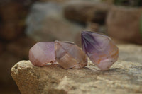 Polished Single Window Amethyst Crystals x 20 From Ankazobe, Madagascar - Toprock Gemstones and Minerals 