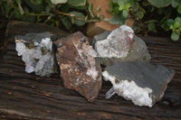 Natural Clear Quartz On Dolomite Matrix Specimens x 4 From Brandberg, South Africa