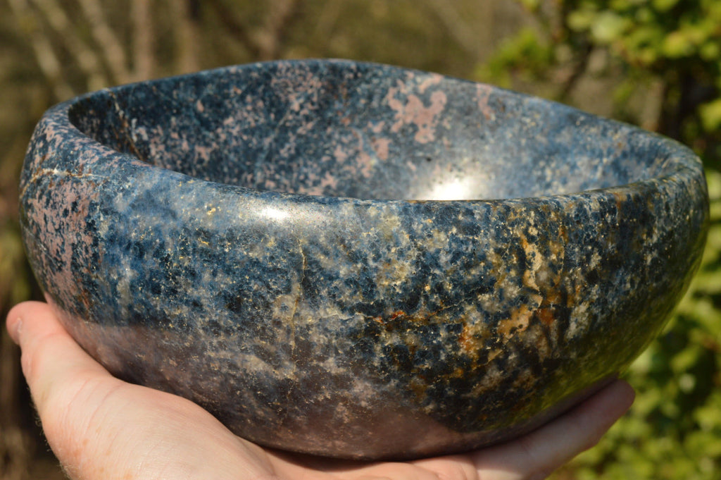 Polished Rare Blue Dumortierite Bowl With Golden Biotite Mica x 1 From Madagascar - TopRock