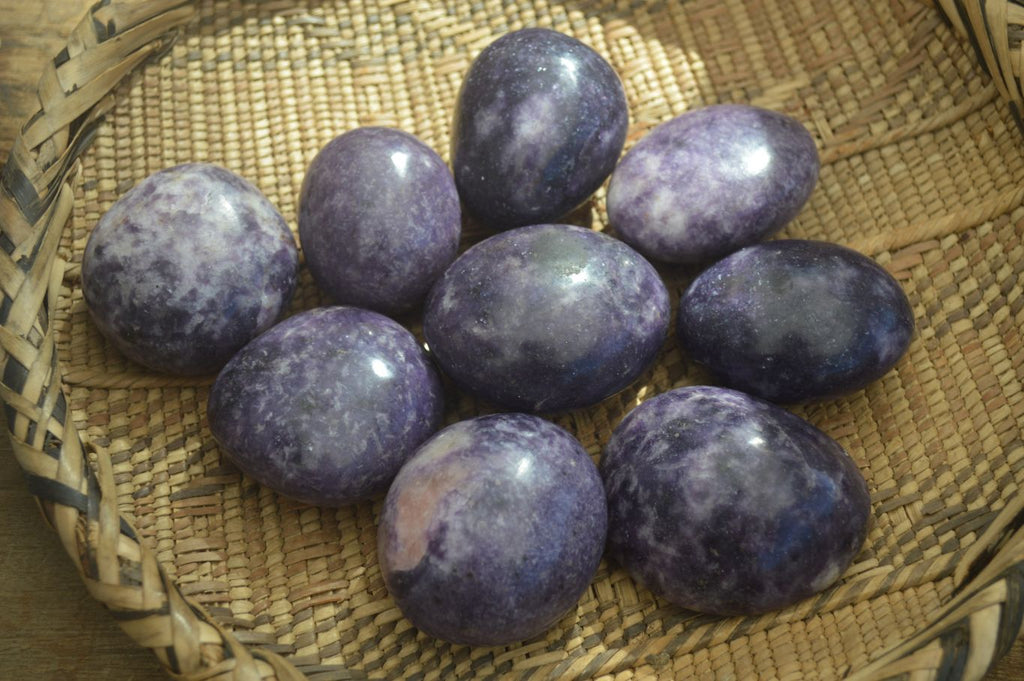 Polished Purple Lepidolite Palm Stones  x 12 From Zimbabwe - Toprock Gemstones and Minerals 