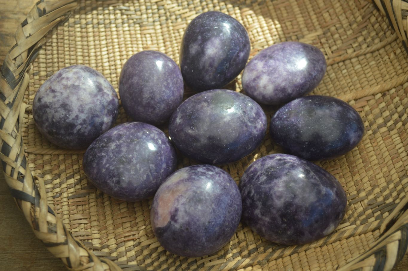 Polished Purple Lepidolite Palm Stones  x 12 From Zimbabwe - Toprock Gemstones and Minerals 