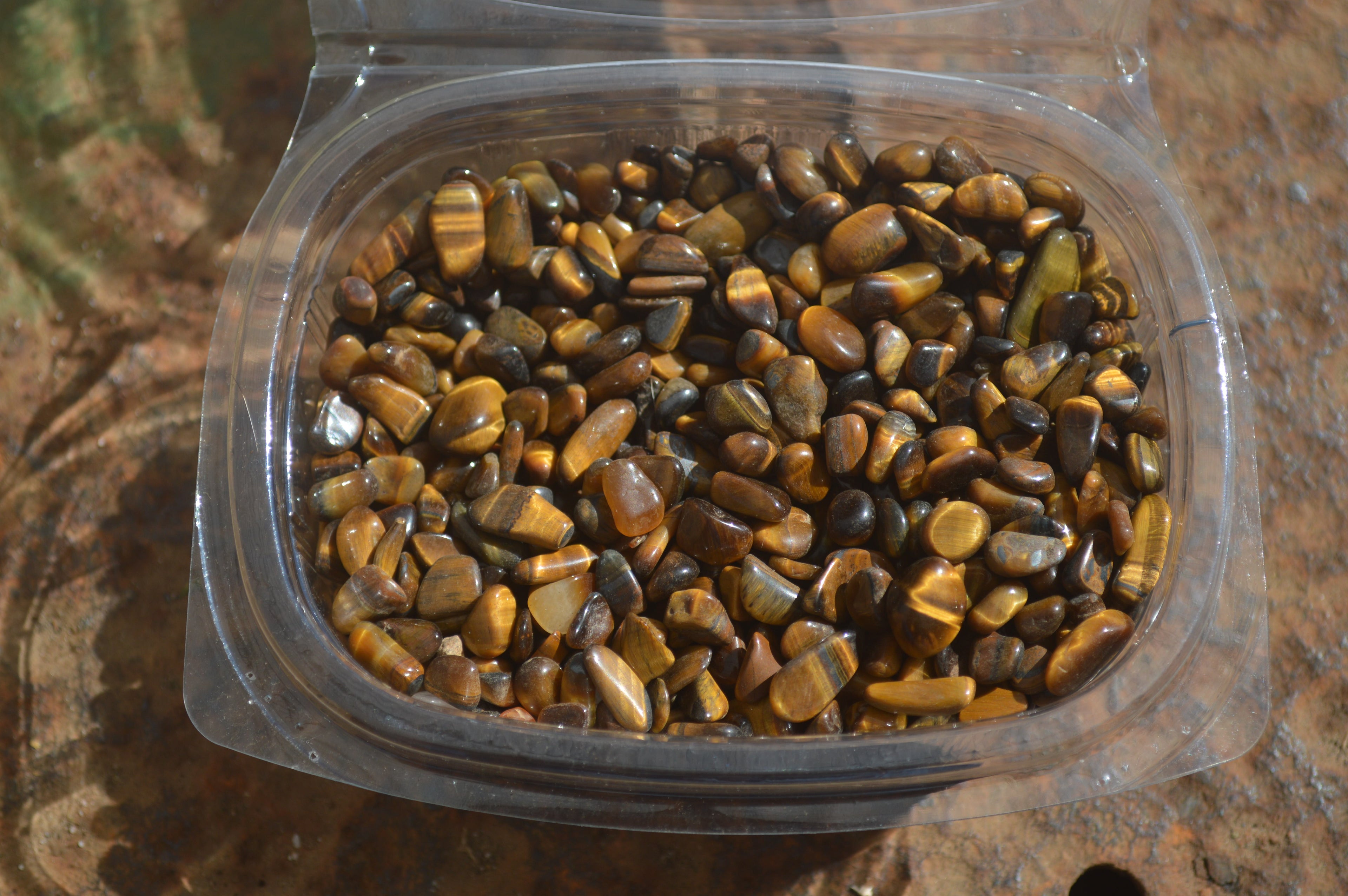 Polished Mini Craft Golden Tigers Eye Tumble Stones - Sold per 500 g - From Prieska, South Africa - Toprock Gemstones and Minerals 