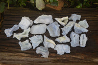 Natural Etched Blue Chalcedony Specimens  x 35 From Nsanje, Malawi - Toprock Gemstones and Minerals 