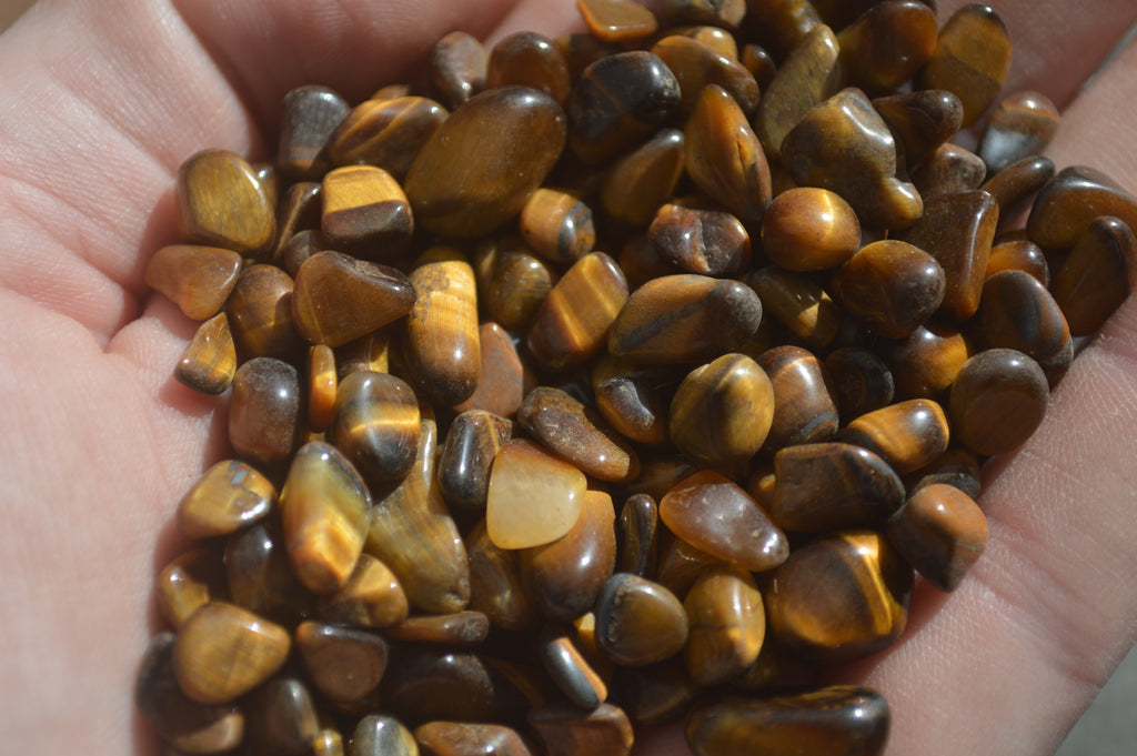 Polished Mini Craft Golden Tigers Eye Tumble Stones - Sold per 500 g - From Prieska, South Africa - Toprock Gemstones and Minerals 