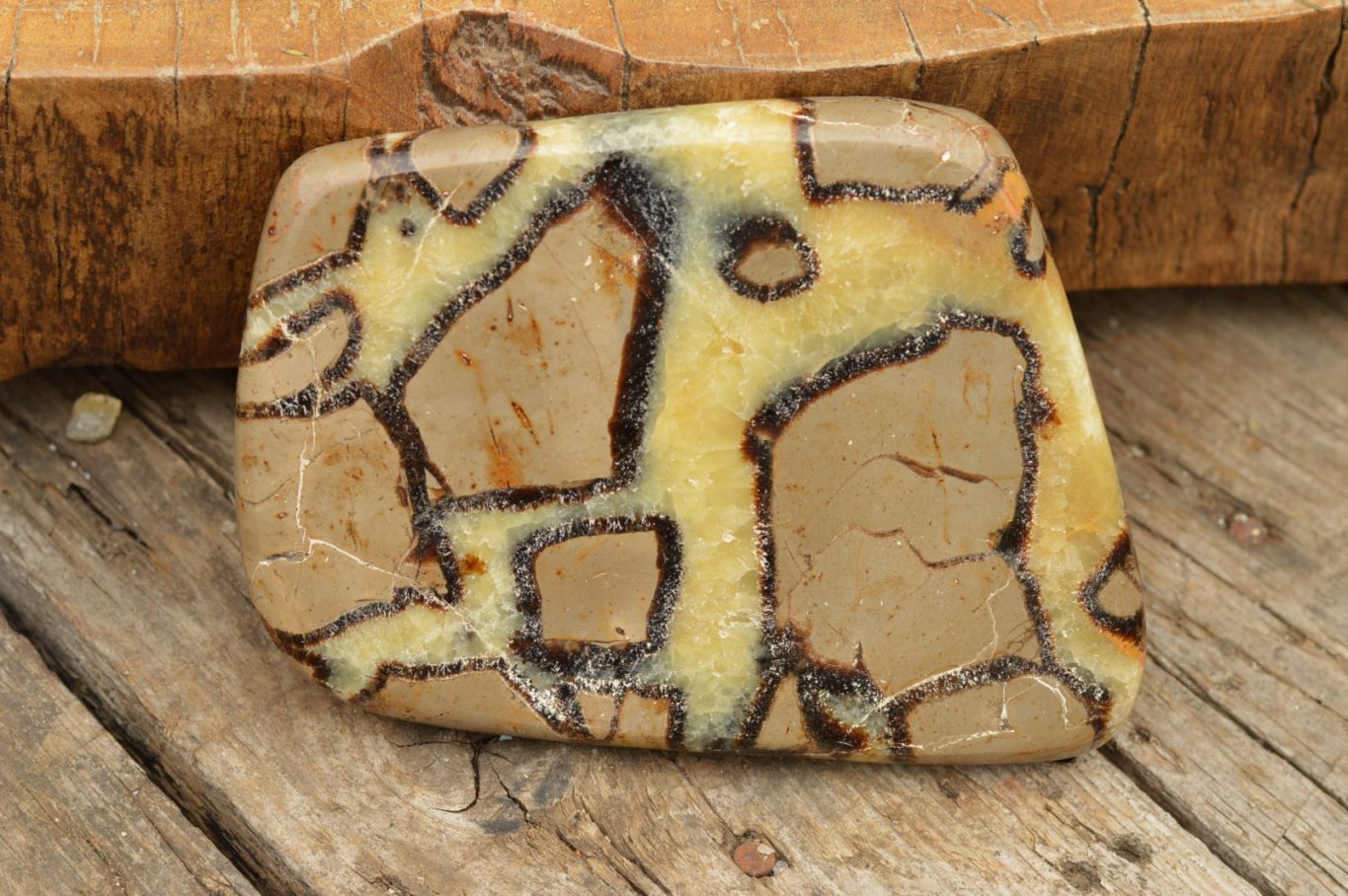 Polished Septerye (Calcite & Aragonite) Slices  x 4 From Mahajanga, Madagascar - TopRock